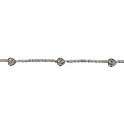 Pulseira Riviera 2.0 com entremeios zircônias coração 16+4cm