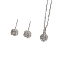 Conjunto brinco e colar zircônia cristal com cravejado 6mm corrente cadeadinho 40cm