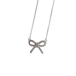 Colar entremeio laço cravejado 18mm 40+5cm