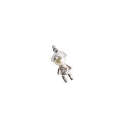 Pingente menino com pérola e zircônia 17mm