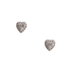 Brinco zircônia coração com cravejado 6mm caixa alta