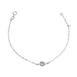 Pulseira entremeio zircônia coração cristal 6mm 19cm