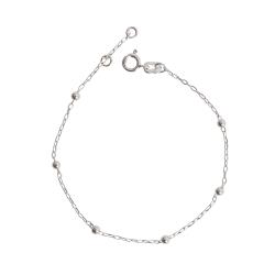 Pulseira entremeios 6 bolas 3mm 19cm