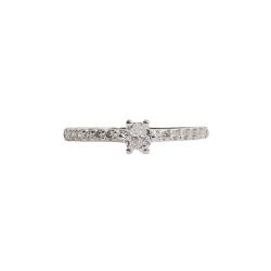 Anel meia aliança com solitário zircônia 4mm