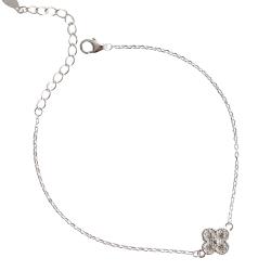 Pulseira entremeio trevo cravejado 9mm