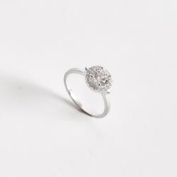 Anel zircônia redonda 6mm com cravejado