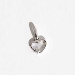 Pingente coração vazado detalhe zircônia 7mm