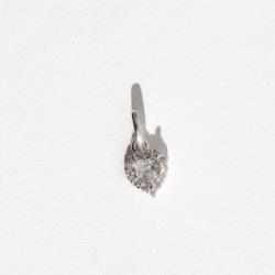 Pingente zircônia coração cristal com cravejado 7mm