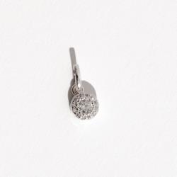 Pingente zircônia cristal com cravejado 6mm caixa alta 