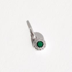 Pingente zircônia esmeralda com cravejado 6mm caixa alta