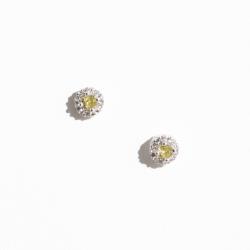 Brinco zircônia amarela com cravejado 6mm