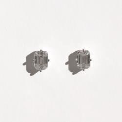Brinco moissanite emerald 7x5mm