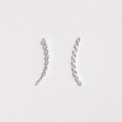 Brinco ear cuff trançado cravejado tarraxa