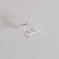 Anel bola e zircônia cristal 5mm regulável P
