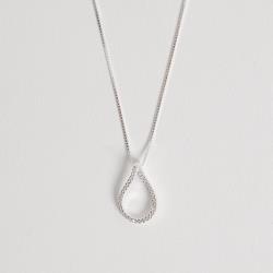 Colar gota vazada cravejada 20mm 45cm