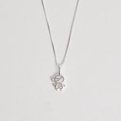 Colar pingente menino com zircônias 13mm 45cm