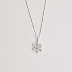 Colar pingente flor cravejada 11mm 45cm