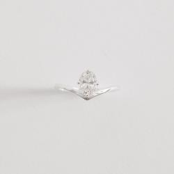Anel v solitário moissanite oval 5x7mm