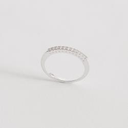 Anel meia aliança moissanite 1.5mm 