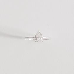 Anel solitário moissanite gota 5x7mm