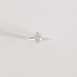 Anel solitário moissanite oval 5x7mm