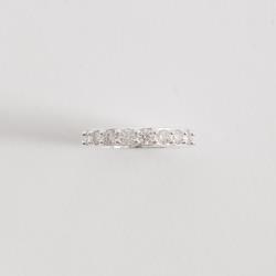 Anel aliança cravejada com moissanites 3mm 