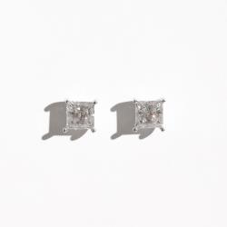 Brinco moissanite losango cristal 6x6mm 