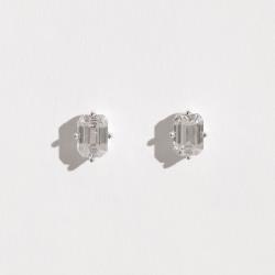 Brinco moissanite emerald 7x5mm