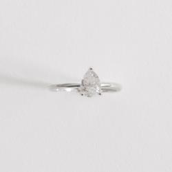 Anel solitário moissanite gota 5x7mm