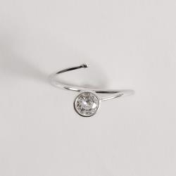 Anel bola e zircônia cristal 5mm regulável P