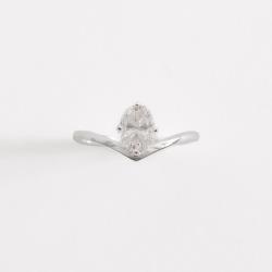 Anel v solitário moissanite oval 5x7mm