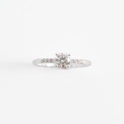 Anel solitário moissanite 5mm com cravejado embutido