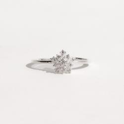 Anel flor cravejada 7mm
