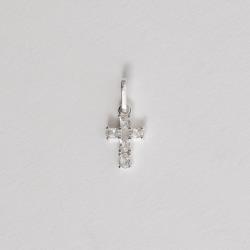 Pingente cruz cravejada cristal 10mm