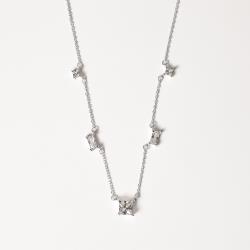 Colar entremeios zircônias quadrada e retangular 40+5cm
