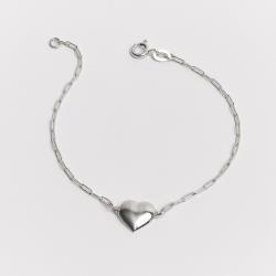 Pulseira entremeio coração liso 10mm corrente cartier