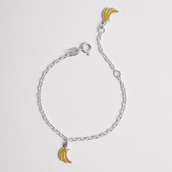 Pulseira infantil pingentes bananas resina 10mm