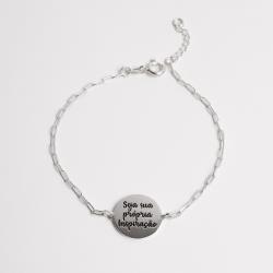 Pulseira entremeio medalha seja sua própria inspiração resina 15mm