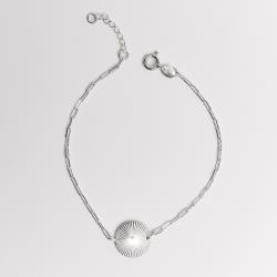 Pulseira entremeio medalha com vinco 13mm