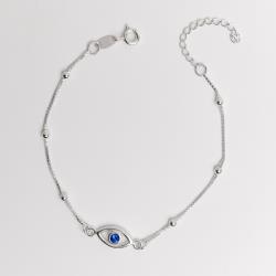 Pulseira entremeios olho grego 12mm com bolas