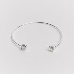 Bracelete 2 zircônias redonda e oval regulável