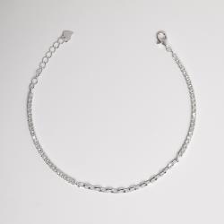 Pulseira entremeio Riviera 2.2 e corrente cadeado 17,5cm com alongadora