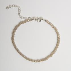 Pulseira cristal perolado champanhe 3mm 16cm com alongadora