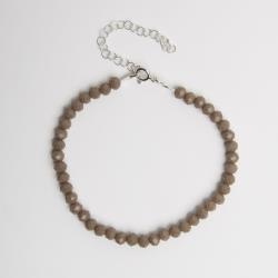 Pulseira cristal nude 4mm 16cm com alongadora