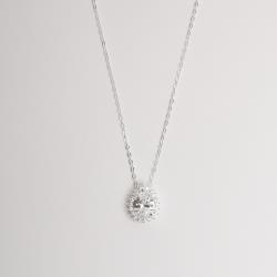 Colar pingente zircônia gota com cravejado 13mm corrente cadeado 40+5cm