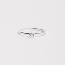 Anel solitário zircônia 3mm