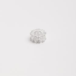 Berloque separador zircônias ovais cristal 11mm
