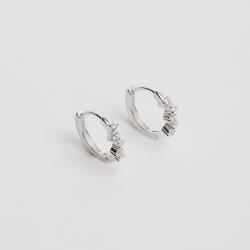 Argola click 11mm com zircônias redondas