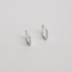 Argola click retangular cravejada 11mm importada