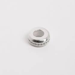 Berloque trava cravejado com silicone 10mm
